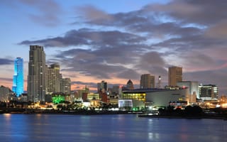 Картинка cities, вечер, USA, высотки, дома, city, Майями, Miami