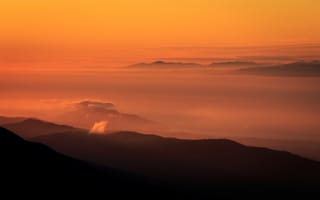 Картинка Blue Mountain, горы, панорама, природа, Olympic National Forest, Washington, рассвет