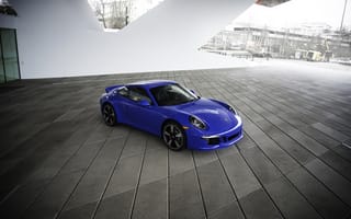 Обои Porsche, Тюнинг, 2015, 911 GTS, Металлик, Голубой, Club Coupe, Автомобиль