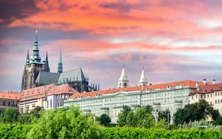 Картинка Прага, дома, Чехия, город, небо