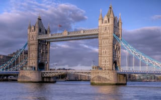 Картинка tower bridge, Англия, мост, облака, небо, река, Лондон