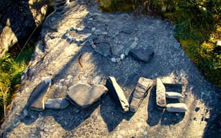 Картинка stones, heart, Word, love