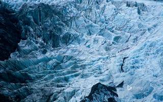 Картинка Новая Зеландия, ледник Франца-Иосифа, путешественники, лед, склон, пейзаж, альпинисты