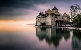 Картинка Швейцария, Шильйон, замок, озеро, Женевское