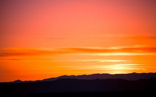 Картинка Acequie Madre, горы, краски, силуэт, NM, US, Santa Fe, закат, небо
