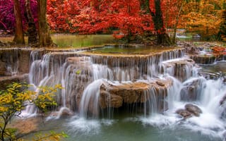 Картинка водопад, красиво, вода, природа, каскады, река, камни, осень