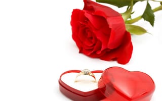 Картинка Роза, кольцо, красный, сердце