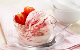 Картинка Strawberry, десерт, dessert, клубника, ice cream, мороженое, ягоды