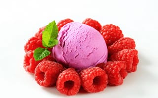Картинка ice cream, dessert, raspberry, мороженое, десерт, ягодное, сладость, малина