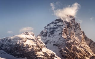 Картинка Альпы, гора, Маттерхорн, небо, Швейцария, снег