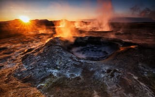 Картинка Namafjall, geothermal, vulcano, Iceland