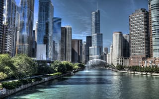Картинка illinois, река, Чикаго, небоскребы, USA, Chicago