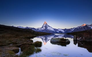 Картинка горы, гора, отражение, Маттерхорн, Альпы, озеро