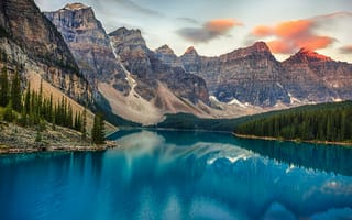 Картинка озеро, Канада, горы, лес
