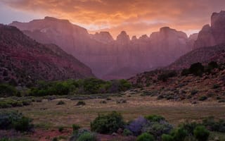 Картинка National Monument, камни, горы, Arizona, небо, пейзаж