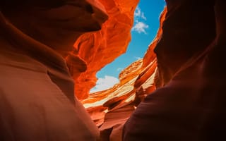 Картинка каньон, оранжевый, цвет, небо