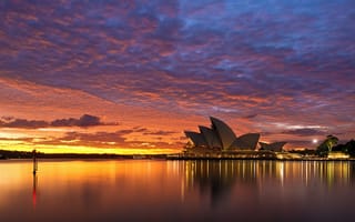 Обои Австралия, оперный театр, город, Сидней, утро