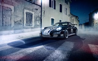 Картинка Porsche, Front, GT3, 997, Asphalt, Cup, BornDrive, Nigth