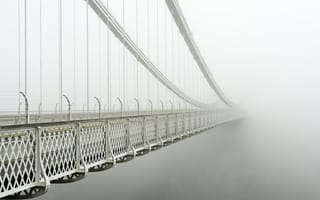 Картинка Clifton Suspension Bridge, fog, Бристоль, Великобритания