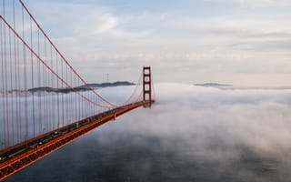 Картинка мост, туман, пейзаж