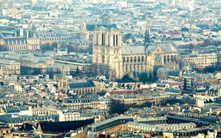 Картинка Париж, Франция, панорама, мегаполис