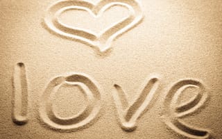 Картинка love, сердце, heart, песок, любовь, надпись, sand