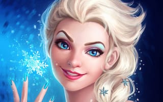Картинка Elsa, девушка, лицо, Snow Queen, Disney
