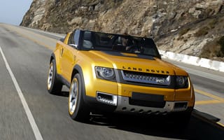 Картинка land rover, желтый, 2011m, концепт, dc100, автомобиль, дорога