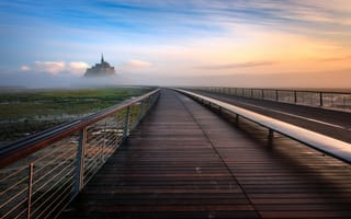 Картинка Mystic Morning, france, normandie, Mont Saint Michel