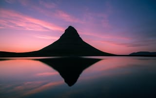 Картинка Iceland, гора, Kirkjufel, Исландия, отражение