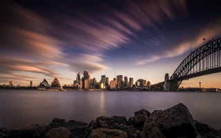 Картинка Sydney, Австралия, Архитектура, skyline, Небо, Сидней, Город