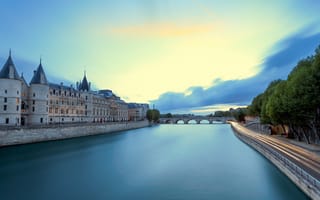 Картинка paris, bleu, chancellerie, paysage, seine