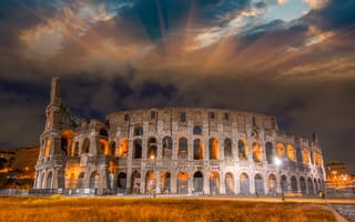 Картинка Италия, небо, город, Roma, развалины, Colosseum