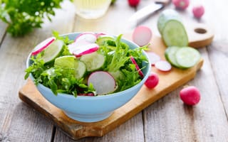 Картинка side dish, vegetables, редис, green, зелень, салат, огурец