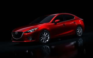 Картинка Mazda 3, красная, мазда, Sedan, черный фон, седан