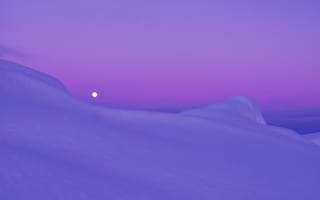 Картинка Сиреневый, вечер, арктика, снег, луна, сумерки