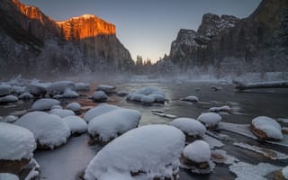 Картинка Yosemite National Park, Frozen, Gates of the Valley