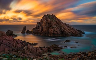 Картинка Австралия, скала, море, берег, облака, камни