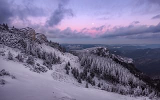 Картинка зима, гора, небо
