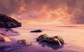 Картинка photographer, тучи, океан, скала, валуны, Alessandro Di Cicco, берег, камни, photo
