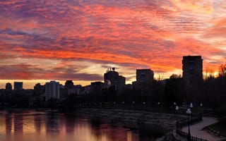 Картинка закат, набережная, Донецк, Кальмиуч