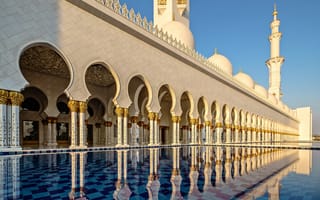 Картинка Абу-Даби, мечеть шейха Зайда, минарет, архитектура, ОАЭ