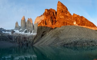 Обои torres del paine National Park, Patagonia, Chile, morning