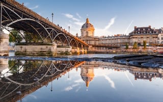 Картинка Париж, река Сена, мост Искусств, Франция