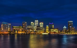 Картинка England, ночь, canary wharf, night, Лондон, London, Англия