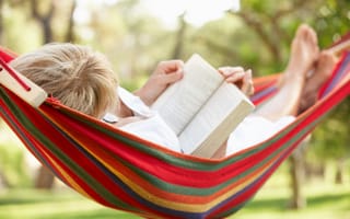 Картинка reading a book, hammock, relax