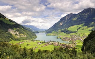 Картинка швейцария, озеро, обвальден, кантон, поселок