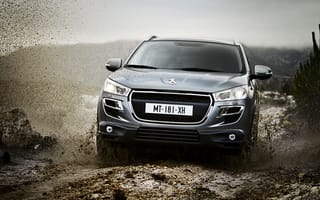 Картинка peugeot 4008, брызги, пежо, внедорожник, грязь