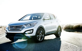 Картинка Hyundai, небо, дорога, передок, джип, санта фе, кроссовер, Santa Fe, спорт, Sport, Хёндай