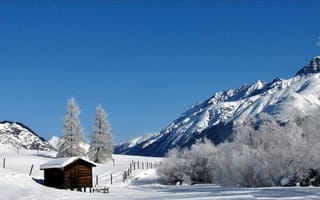 Картинка зима, дом, пейзаж, дорога, снег, природа